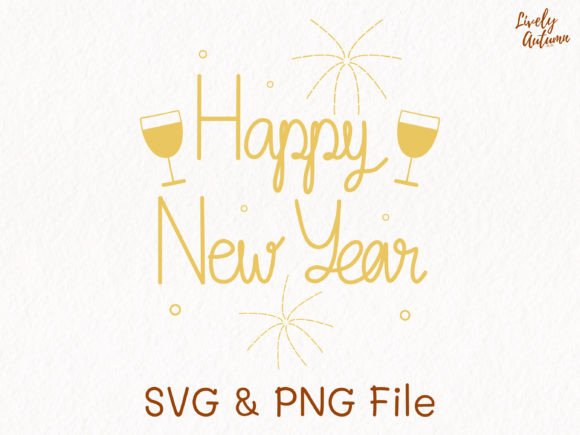 Happy New Year Lettering SVG, PNG for Crafts & Graphics