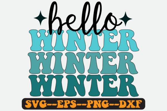 Hello Winter PNG Sublimation Design: Graphics for Crafts