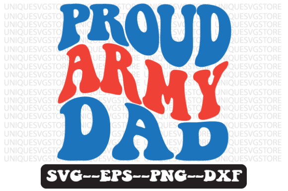 Proud Army Dad Wavy Retro SVG Design