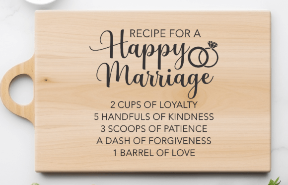 Recipe for a Happy Marriage Cutting Boar: Graphics & Crafts