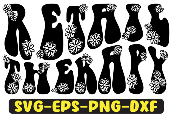 Retail Therapy Quote Retro SVG Graphics for Crafts